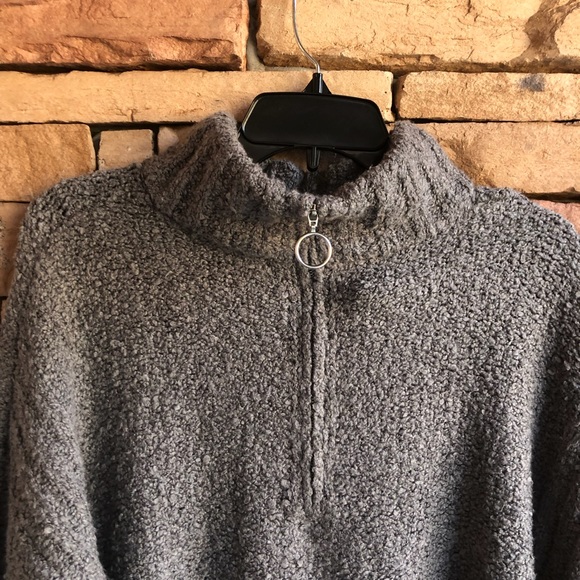 Lucky Brand grey partial zip sweater NWT Large - Picture 2 of 11